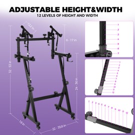 FAHKNS Dual Piano Keyboard Stand, Z Style Portable and Adjustable Piano Stand with Headphone Bracket for 54-88 Key Electric Pianos, Adjustment 2 Tier Piano Bracket with Bottom Wheel for Kids and Adults