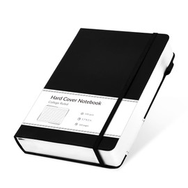 CAGIE Lined Journal Notebook, 320 Pages College Ruled Notebook, 100 Gsm Paper Thick Journal, A5 Hardcover Leather Journals for Writing Women Men, 5.7x8.3 In, Black