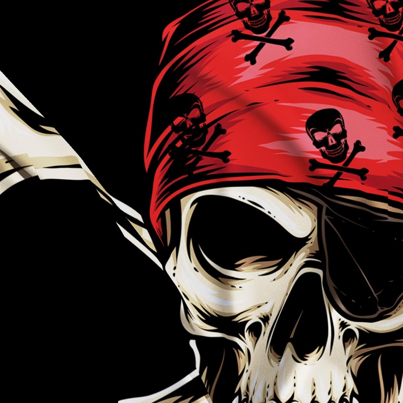 Pirate Flag – Jolly Roger Flag Red Bandana – Funny