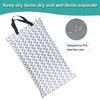 wegreeco Reusable Hanging Wet Dry Cloth Diaper Bag (Grey Leaf,