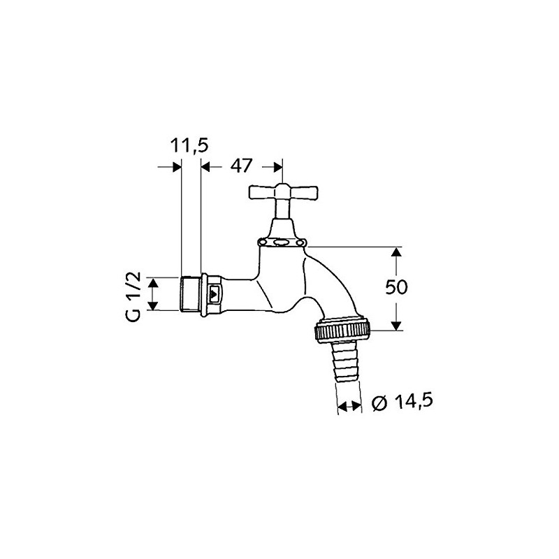 Schell Tap with Locking Handle, 1/2 Inch Matt Chrome 034050399