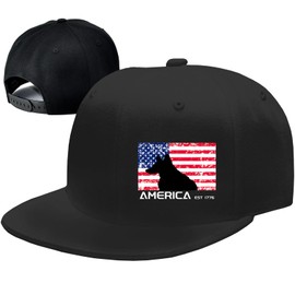 American Flag Hat Flat Bill Hats for Men Snapback Hats for Men Black Fitted Hat Adjustable Baseball Caps for Men Hip Hop Cool Hat Flat Brim Snap Trucker Hats for Men Women Skateboard Accessories Gift