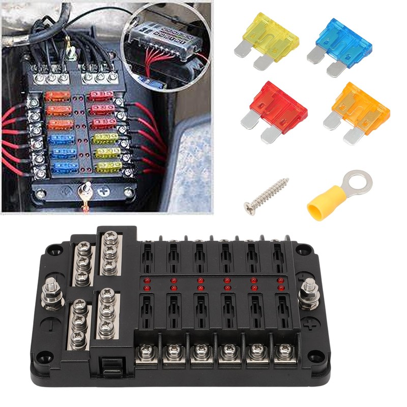 ZEALfix 12 Compartment Car Fuse Holder Fuse Box for Motorhome