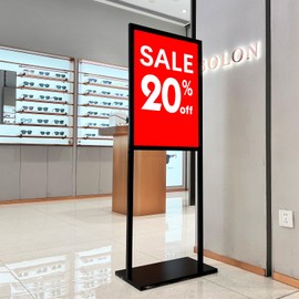 1 UNITS Heavy-Duty Sign Stand 22"x30" Poster Holder, Standing Sign Holder Metal Display Stand with Non-Slip Mats Double-Sided Outdoor Banner Stand for Board and Foam Displays