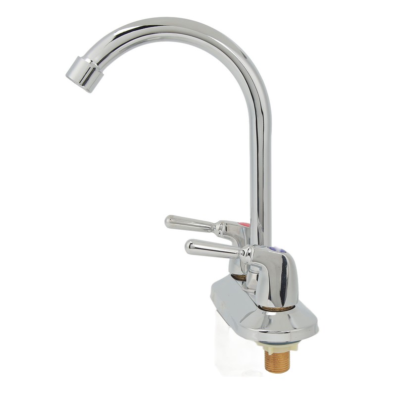 Sink Faucet 2 Handle 2 Holes Deck Plate Design Hot