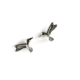Sterling Silver Hummingbirds Stud Earrings With Screw Ball For Regular Piercing Nickel Free Lead Free Handcrafted In US Ship Next Day