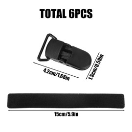 Gosknor 6pcs Garden Flag Clips, Anti-Wind Garden Flag Stop Holder Clip Yard Flag Plastic Stoppers Flag Support Pole Accessory for Garden Flag (Black)