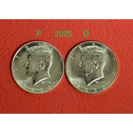 Set Of 2 Coins 2025 P&D 50 Cents Kennedy Half Dollar Uncirculated. #C1628
