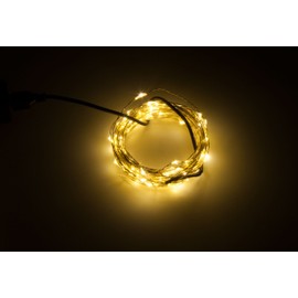 Karlling USB Plug in LED Fairy Lights,50 LED Bulbs 16 Ft Silver Wire Starry String Lights for Bedroom Patio Garden Party Wedding Commercial Lighting (Warm White)