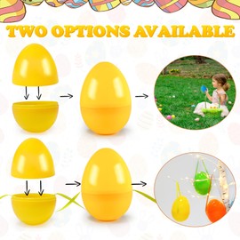 ROSAUI 3.5” Fillable Easter Eggs 36Pcs Empty Plastic Eggs - 6 Bright Colors - Easter Basket Stuffers Fillers – Easter Hanging Decor - Easter Eggs Hunt