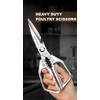 Kitchen Scissors, All Purpose，Ultra Sharp Meat Scissors，Heavy Duty Silver Cooking