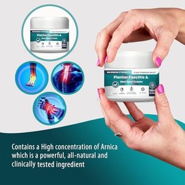 M PAIN MANAGEMENT TECHNOLOGIES- Crema para fascitis plantar y espolón calcáneo de PMT Crema para aliviar los pies. Alta concentración de árnica;