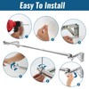 Foldable Wall Mounted Clothes Rack-44'' Long Rod&2 Bases,Stainless Steel, Heavy