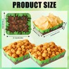 BOXOB 50pcs Party Food Trays, Brown and Green Miner Theme