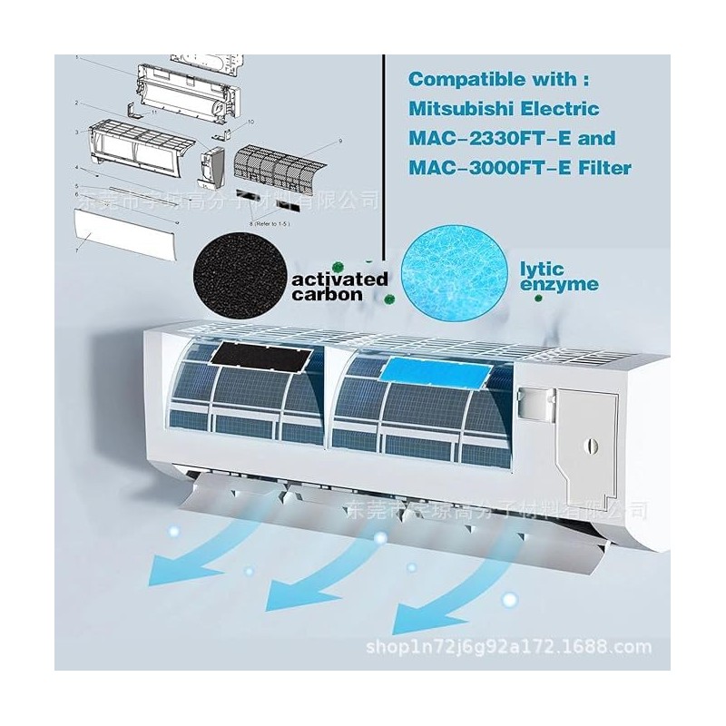 MAC-2330FT-E Replacement Filter for Mitsubishi Electric MAC-2330FT-E and MAC-3000FT-E Air