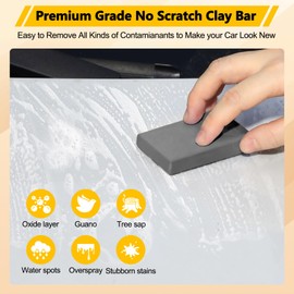 Fitosy Car Clay Bar 4 Pack 400g, Premium Grade No Scratch Magic Clays Bars Detailing Cleaner Kit Glass Deatil Cleaning with Washing and Adsorption Capacity for Auto SUV,RV,Truck | Fitosy