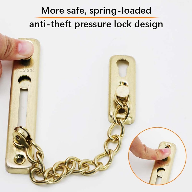WCHOSOZH Stainless Steel Door Chain Lock, Security Door Latch Lock