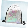 SHOWERORO Sequin Sackpack Drawstring Backpack Women Tote Bag Polyester Storage