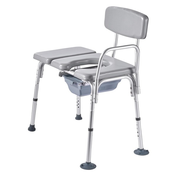 VEVOR Bedside Commode Chair, 500 lbs Load Capacity, 4-in-1 Portable