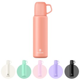 Thermal Flask with Cup 648ml/22oz Flask for Hot Drink, Vacuum Insulated Flask, Thermal Cold Water Bottle Thermo Coffee Flasks(Orange,Single)