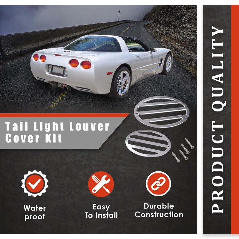 OLIMPOCICLI Corvette Tail Light Louver Cover Kit Fits: 1997-2004 Corvettes,