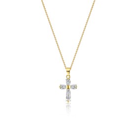 Jewigo Cross Necklace for Women 18K Gold Plated Dainty Cubic Zirconia Pendant Cross Necklace Cute Sideways Cross Faith Necklace Simple Christian Birthday Christmas Jewelry Gift