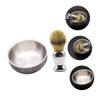 TOVINANNA 2pcs Stainless Steel Shaving Brush Bowl Gentle Shaving Brush