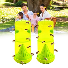 2 Pack Wasp Traps Outdoor Hanging, Carpenter Bee Traps for Outside Yellow Jacket Trap Hornet Trap Wasp Catchers Killer