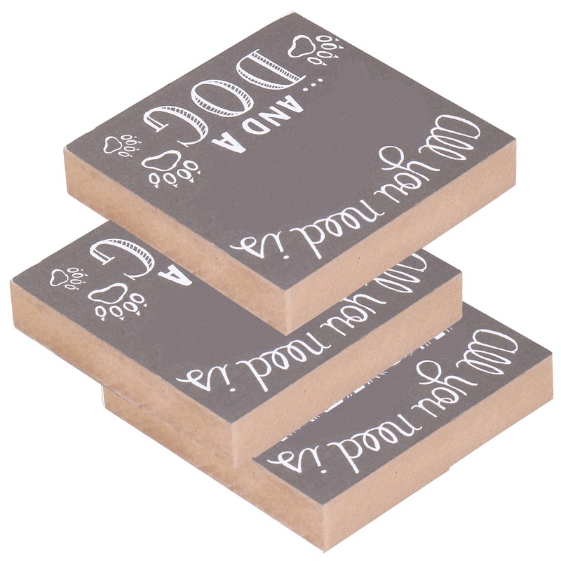 3Pcs Wooden Box Sign Pet Lovedog Letter DIY Wood Crafts