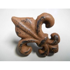 Vintage 15 Cast Iron Antique Style Fleur DE LIS Drawer Pull, Barn Handle, Door Handles