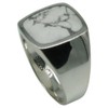 Fine Signet Ring 925 Silver with Howlite, Silver