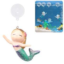 Floating Mermaid Fish Tank Decor, Cartoon Aquarium Decorations for Aquatic Pets to Play Resin Aquarium Ornaments Suitable for All Kinds of Fish Tank