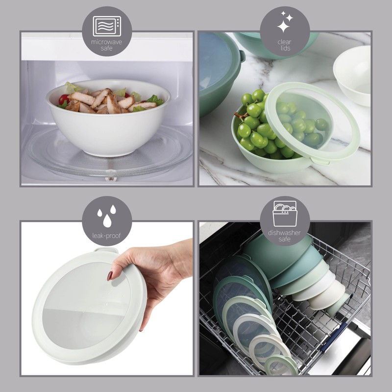 COOK WITH COLOR Mixing Bowls with TPR Lids - 12