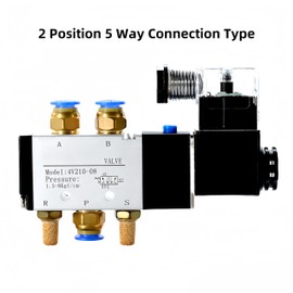KZU 4PCS Solenoid Valve 4V210-08 DC 24V, Aluminum Alloy Air Pneumatic Control Valve Set with Base PC Quick Connect Muffler, 2 Position 5 Way Connection Type 1/4"PT Inlet Outlet IP65