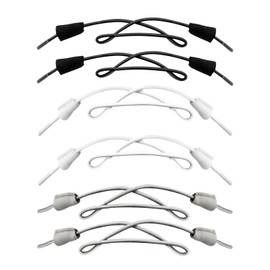 Endoto 3 Pairs Shoelaces for Hey Dude Elastic No Tie Stretch Round Strings Replacement Laces Shoes(Color:Black&Grey&White,Size:17Inch)