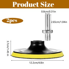 Classicseali 2PCS Drill Sander Attachment, 5 Inch Drill Sanding Attachment, 2 Color Drills Sander Attachments with M10 Drills Adapter,for Sanding Finishing Polishing, Black, Yellow