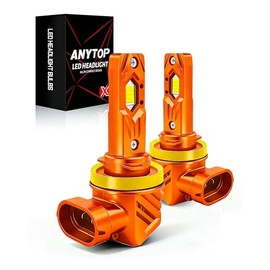 H11 H8 H9 LED Faros para Delantero, 350W 40000LM 1000% Brillo Focos, 6500K Blanco Kits de Conversión,Luz Alta y Baja Luces Antiniebla 2 Unidades