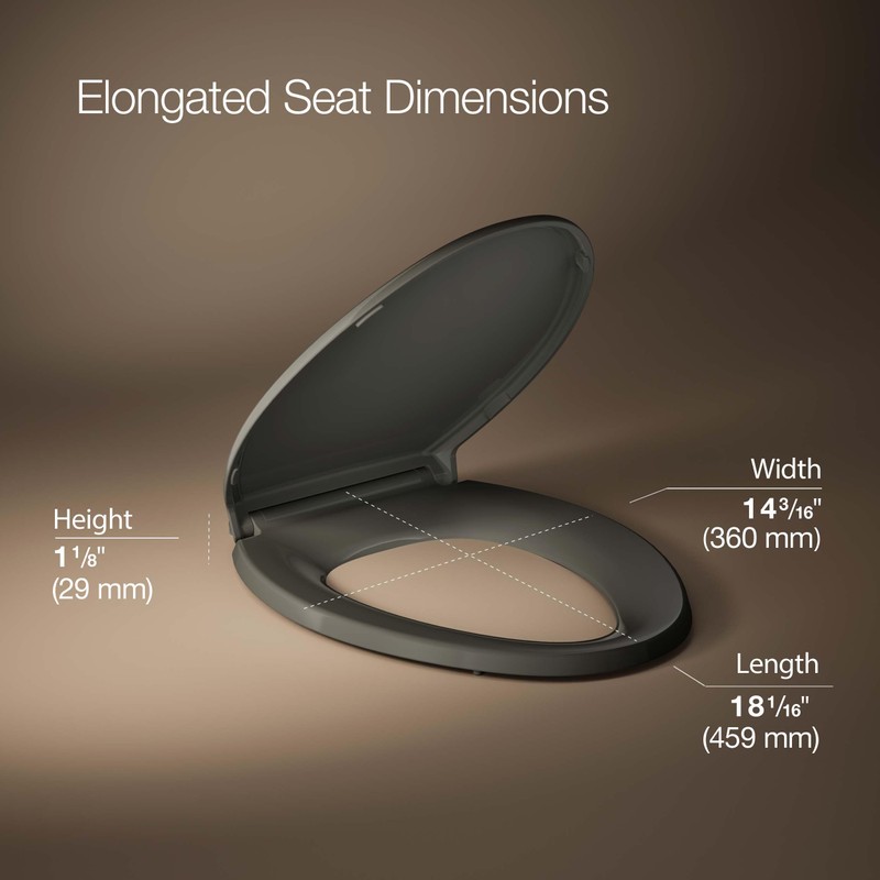 KOHLER 4733-RL-58 Glenbury ReadyLatch Quiet Close Elongated Toilet Seat, Soft