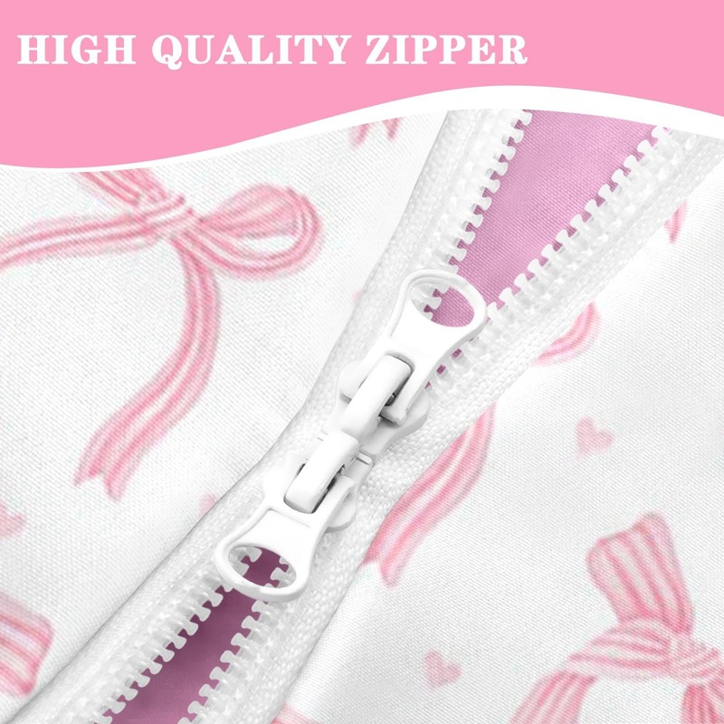 Nesker Twin Zipper Bedding, Ribbon Bow Knot Zipper Bedding Sets