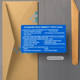 Metal Miranda Warning Card Police, Laser Standard Field Sobriety Test Clues Cards, Miranda Rights Card Metal Laser Engraved Insert Card (20 PCS, Blue)