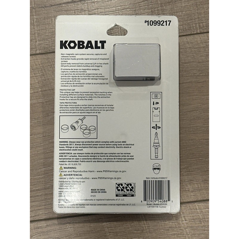 Kobalt Drywall Bit Holder and Extractor Model 1099217
