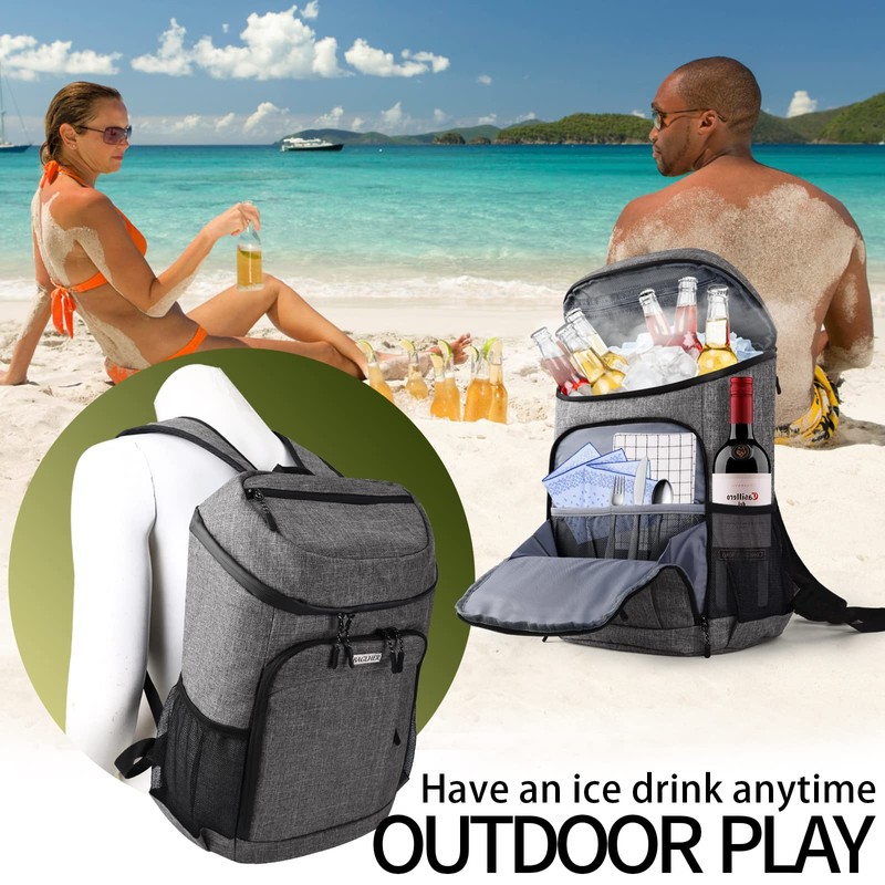 BAGLHER Cooler Backpack, Leakproof 30 Cans Insulated Soft Cooler Bag,