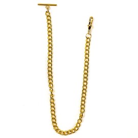 YECSOSS Cadena de reloj de bolsillo para hombre Albert, cadena de chaleco dorada con barra en T, Oro