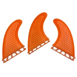 UPSURF Surfboard Tri Fin Future Fiberglass Honeycomb G5 Thruster Set Surfing Orange