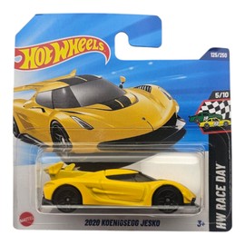 Hot Wheels 2020 Koenigsegg Jesko, Yellow Die-Cast Model Car, HW Race Day 5/10, 125/250