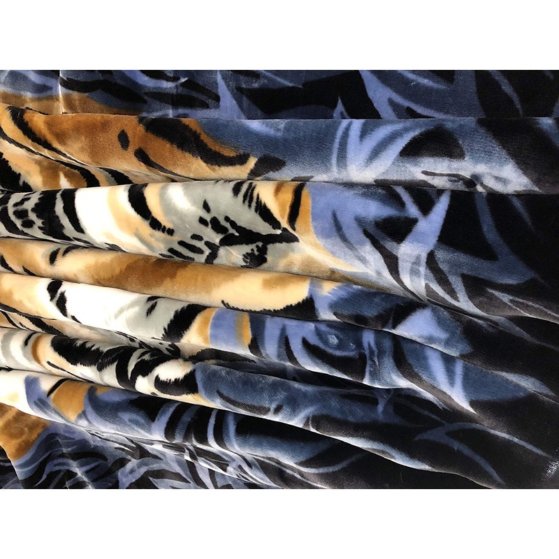 Solaron Super Thick Mink Blanket BM253 Queen 3 Tigers Blue