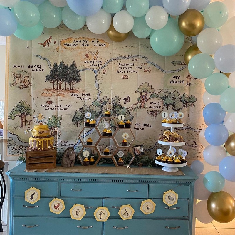 100 Acre Woods Bear Backdrop Baby Shower 7x5 Bear Background