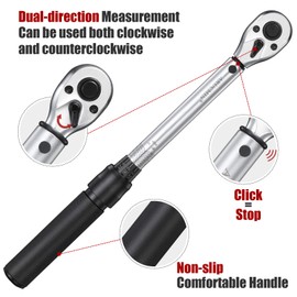ARUCMIN 3/8-Inch Drive Click Torque Wrench Dual-Direction Adjustable Torque Wrench Set with Storage Case (10-45 ft.-lb./13.5-61 Nm)