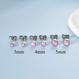 Titanium Earrings Hypoallergenic Women Men Girls G23 Titanium Stud Earrings Small Opal Stud Earrings 3/4/5 mm, Titanium, No Gemstone