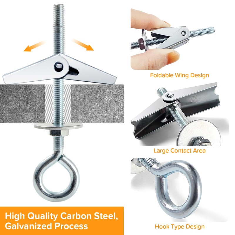 Lyeteung 4 Sets M6 Wing Spring Hook, Spring Toggle Wing